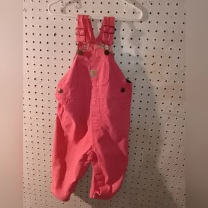 Carhartt 12 months pink bib overalls